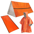 Waterproof Heat Reflective Thermal Poncho Raincoat with Sleeping Bag and Tent Shelter Y24154