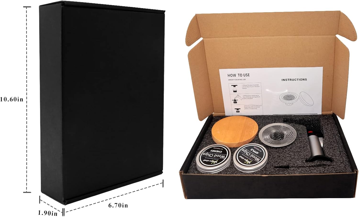 Cocktail Smoker Kit with Torch, 4 Kinds of Wood Chips, Pack of 2 G80440