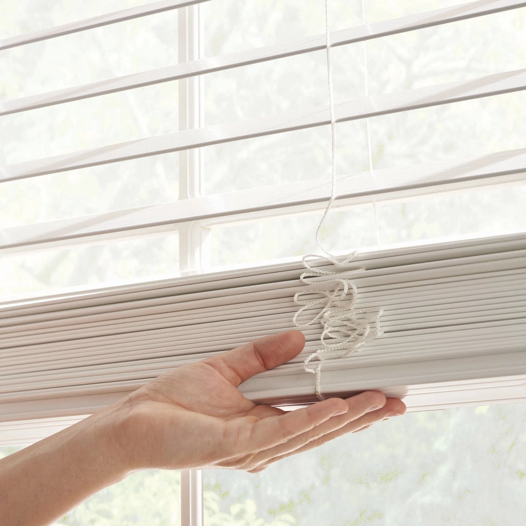 White 2-inch Cordless Faux Wood Horizontal Window Blinds G329