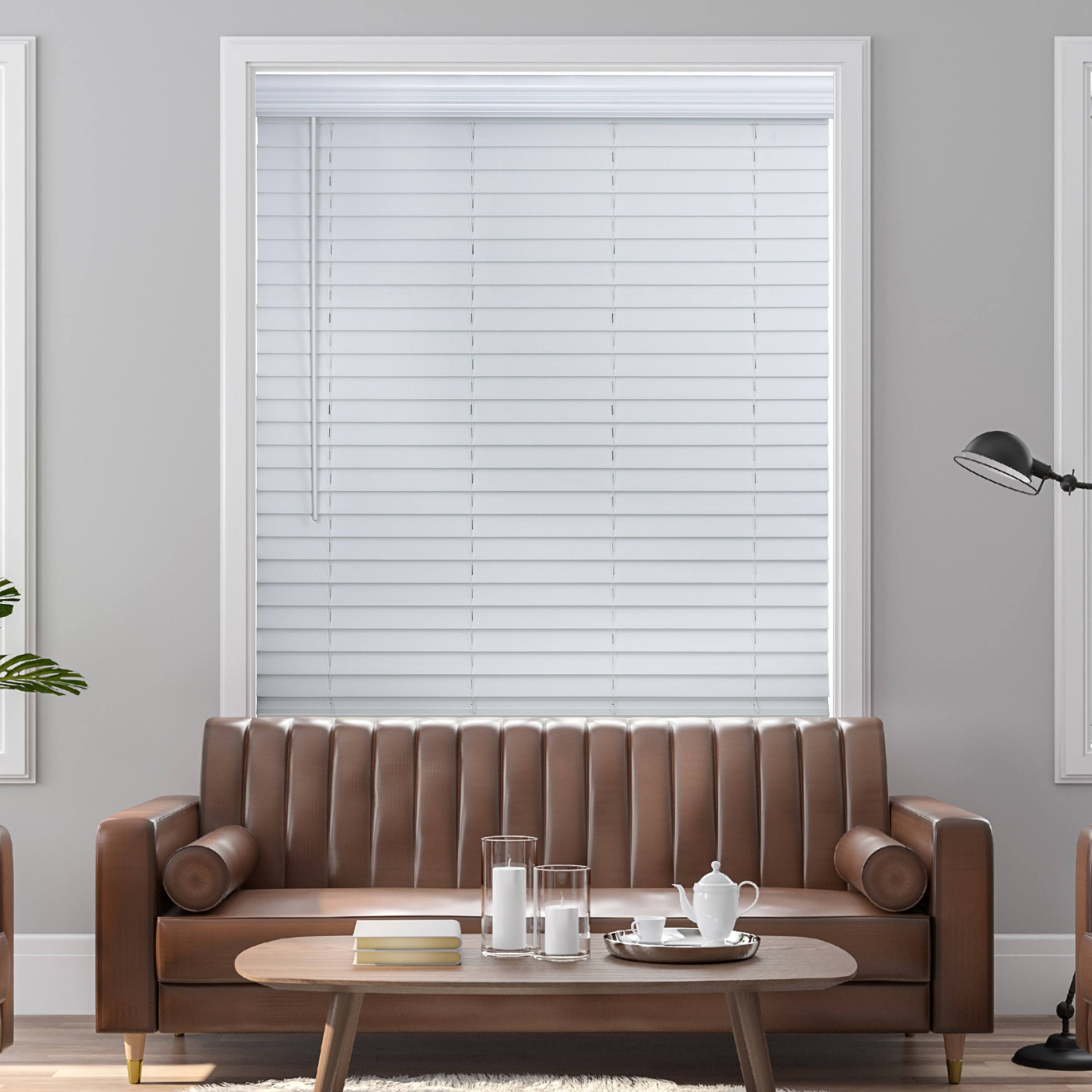 2x22 Cordless Faux Wood Blind White C975