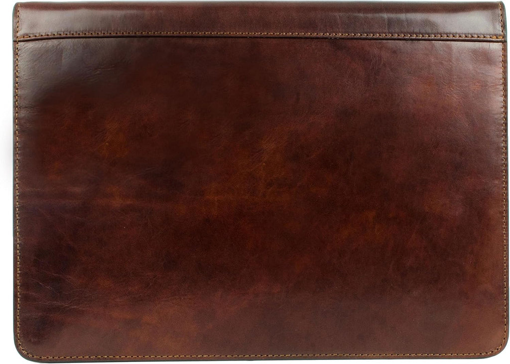 Brown Handcrafted Leather Portfolio Folder W684955