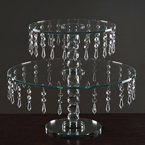 16x22 Round Crystal Glass Wedding Cake Riser Stand Y5808