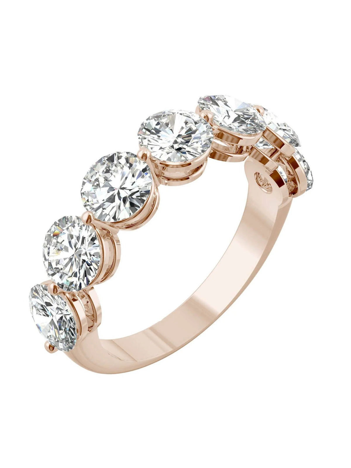 14K Rose Gold Moissanite 5mm Round Wedding Band Size 5 B98881