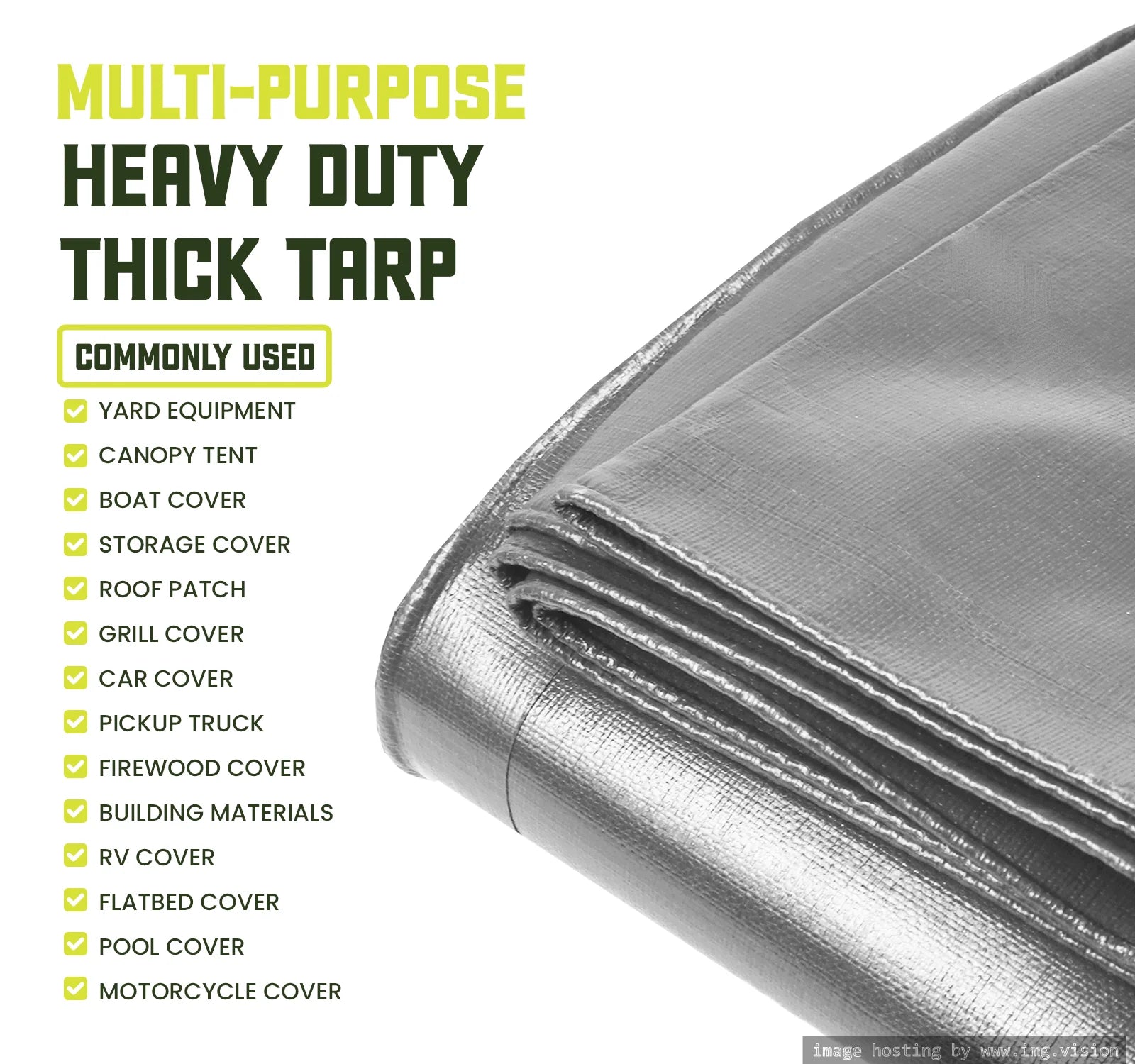 8 Mil Heavy Duty Waterproof Tarp 20′ X 30′Ft L506168