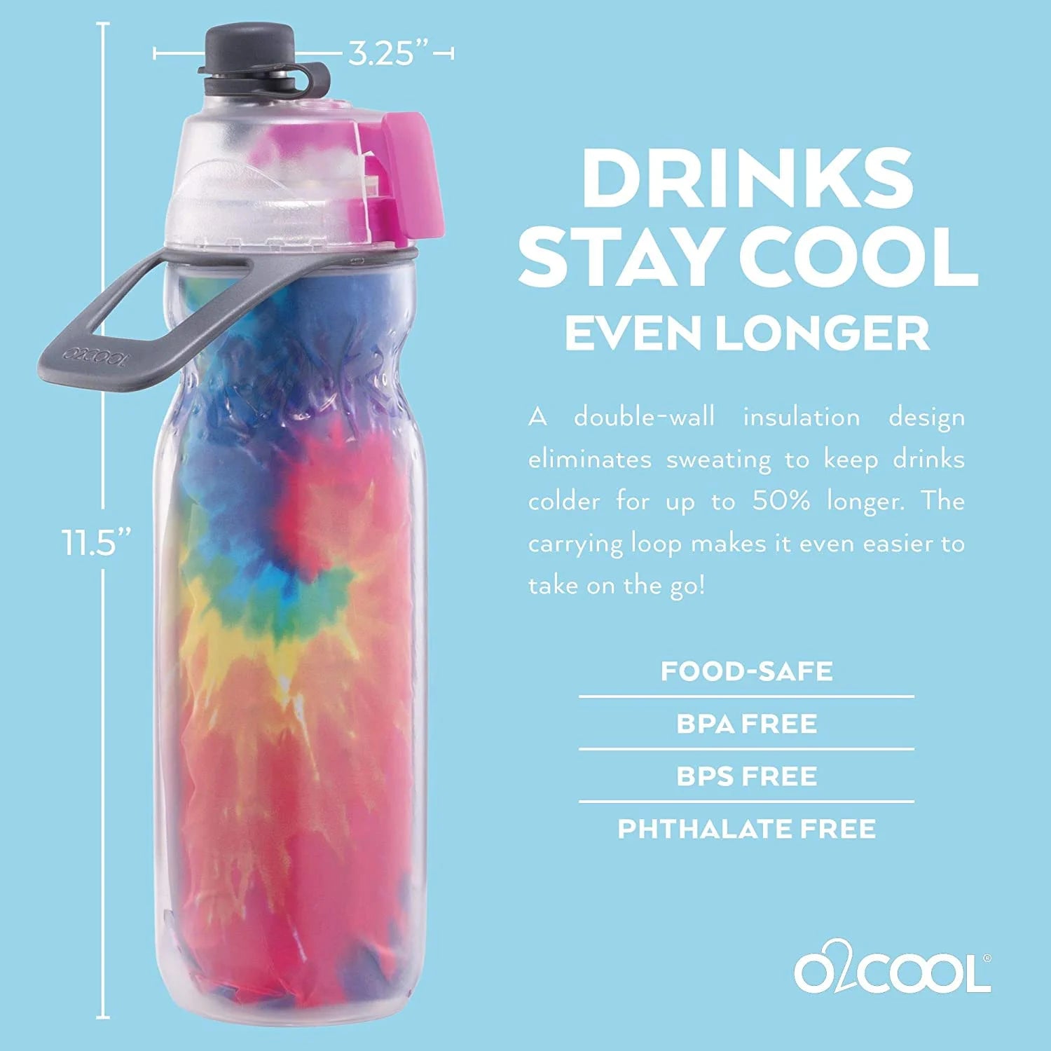 Tie Dye & Celestial 20 fl oz Water Bottle 2 Pack U835187