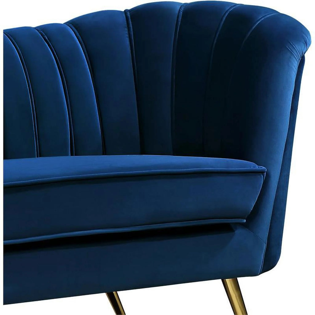 2 Piece Velvet Living Room Furniture Set with Loveseat and Accent Chair Q28172