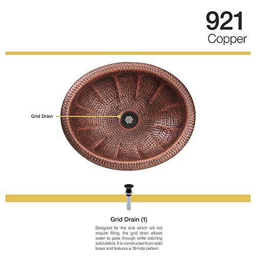 Antique Bronze Copper Oval Sink with Grid Drain F9570