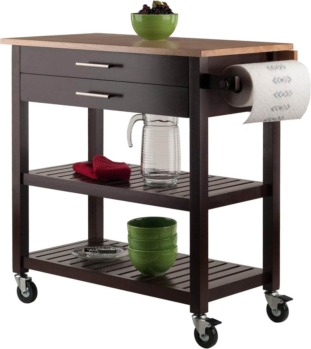 Cappuccino/Natural Kitchen Cart I803