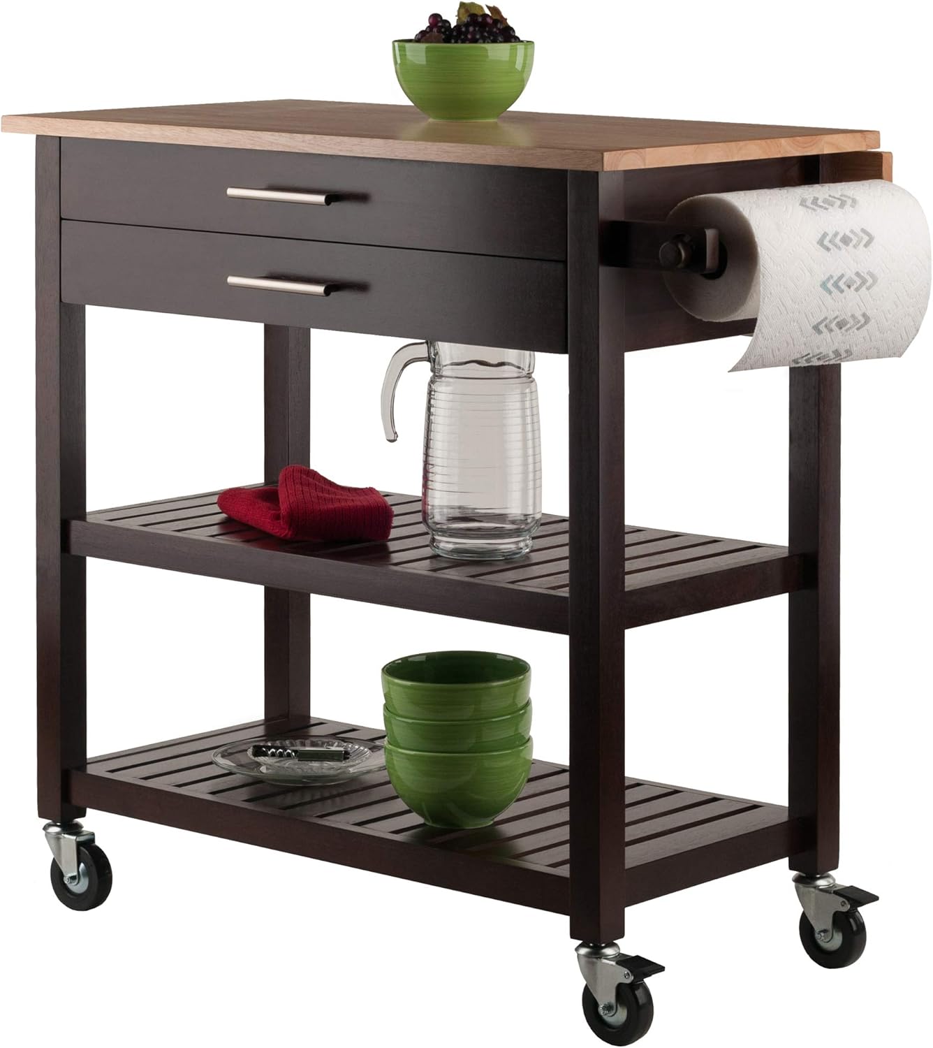 Cappuccino/Natural Kitchen Cart I803