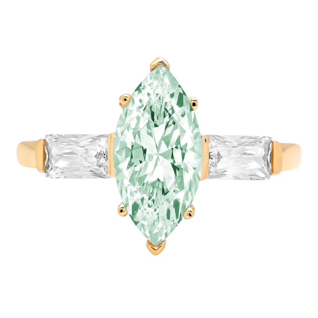 18k Yellow Gold Three-Stone Ring G396