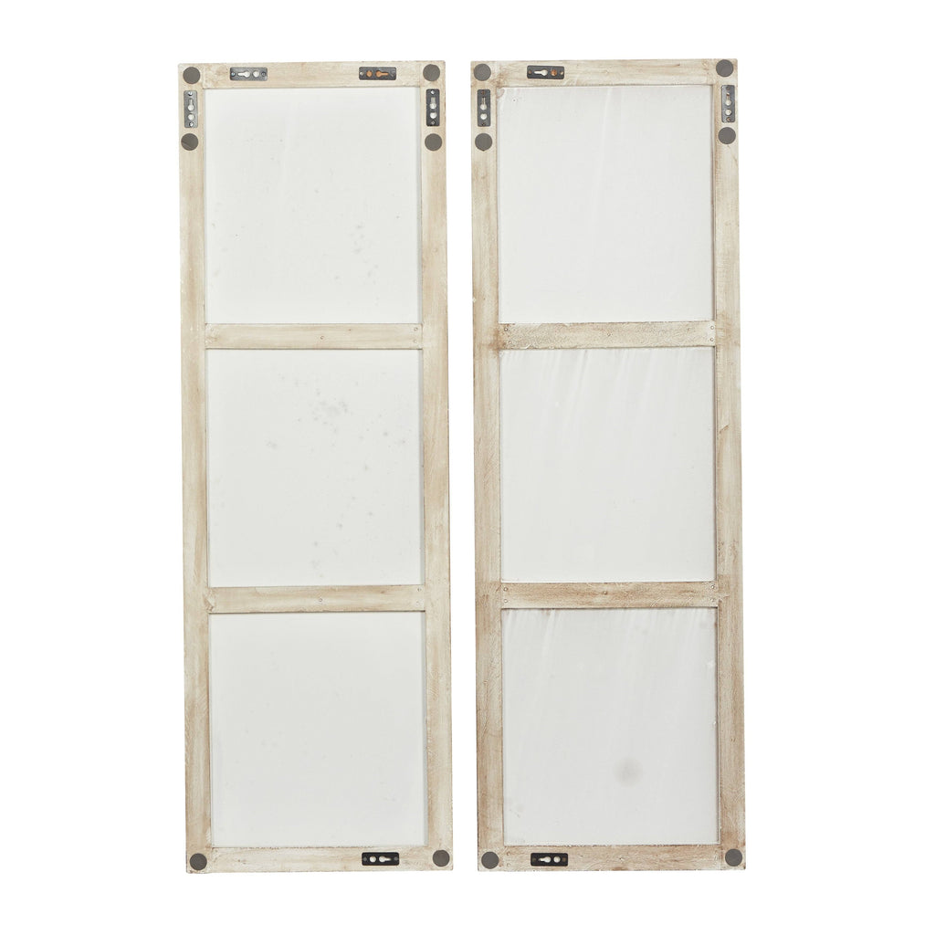 Rectangular White and Beige Wood Wall Decor 16 in. x 48 in. Z420376