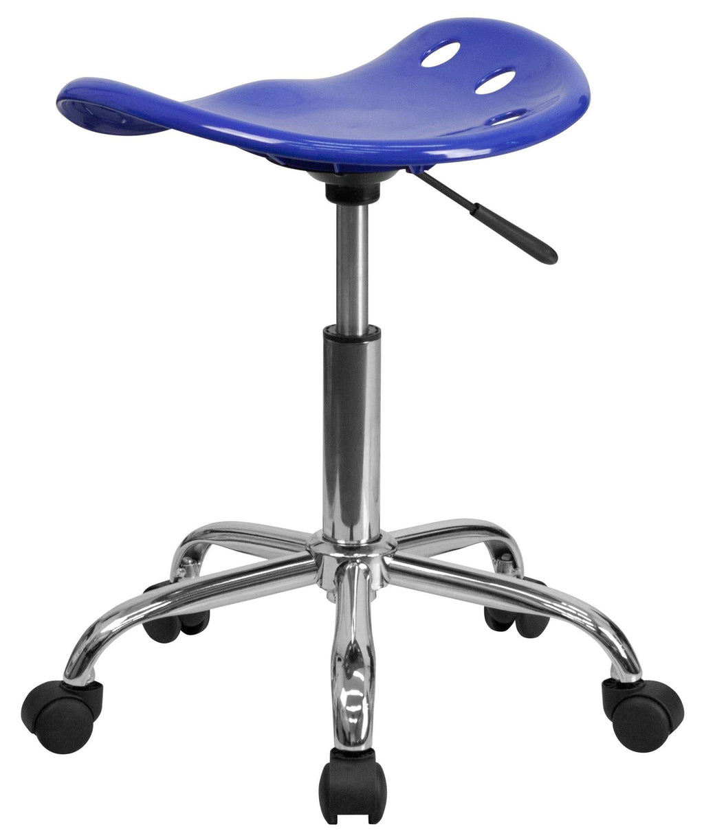 Nautical Blue Tractor Seat Chrome Stool J822207