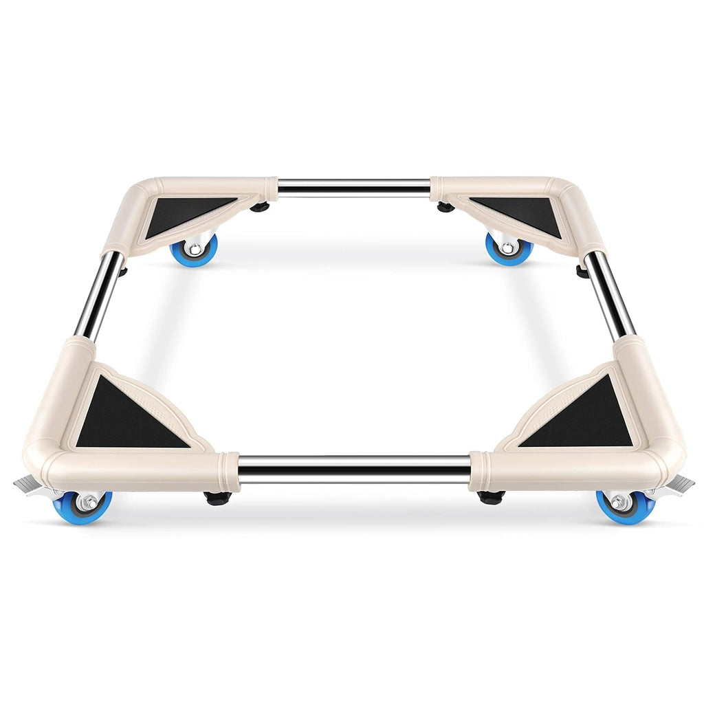 White Adjustable Furniture Dolly with 4 Locking Wheels E79475