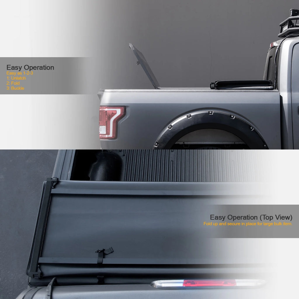 Soft Tri-Fold Tonneau Cover with Truck Bed LED Lights R91877