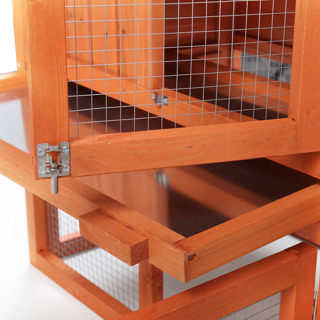 2 Story Outdoor Wooden Chicken Coop Rabbit Hutch Cage G192624