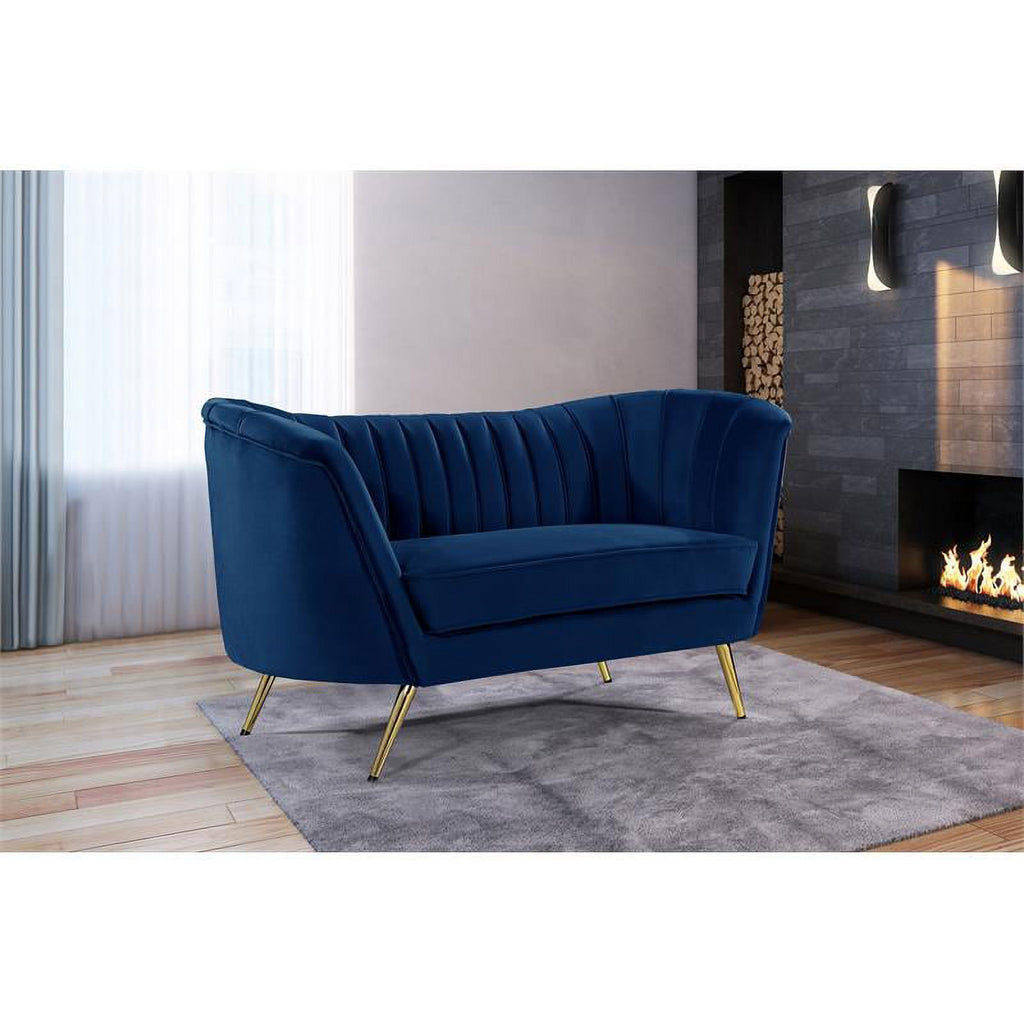 2 Piece Velvet Living Room Furniture Set with Loveseat and Accent Chair Q28172