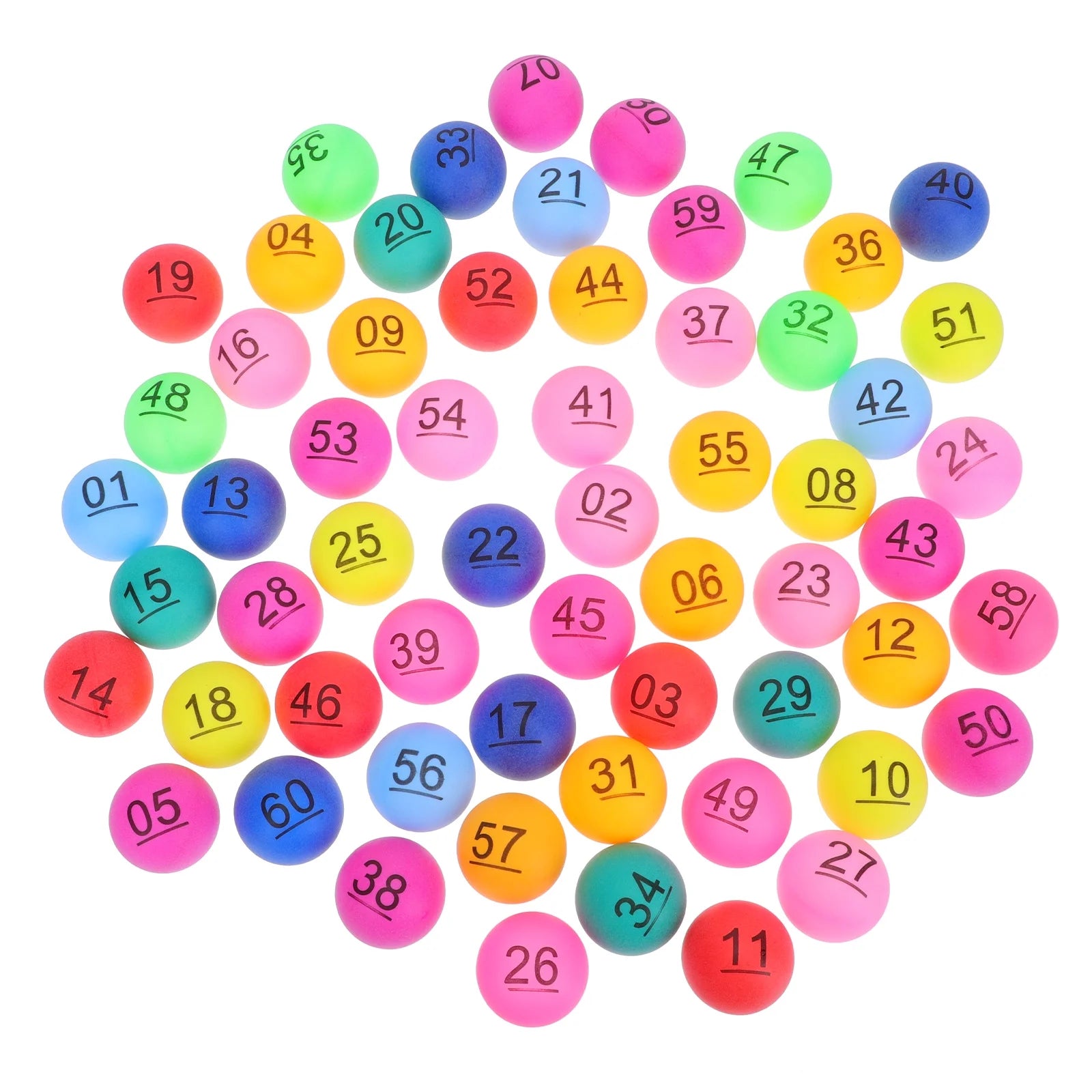 60PCS Plastic Number Balls I704