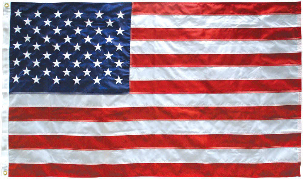 5' x 9.5' Reinforced Nylon American Flag with Header & Grommets H223