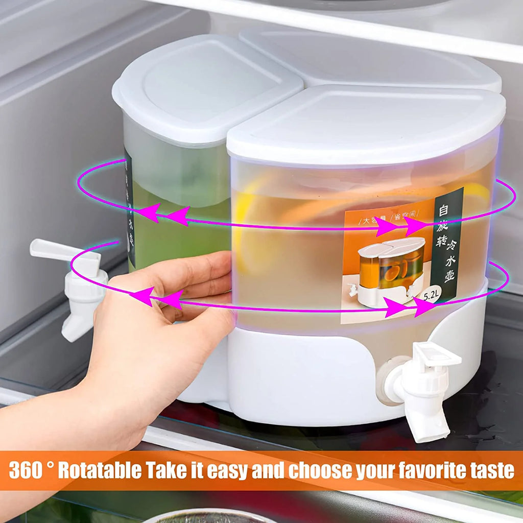 3 in 1 Removable 1.37 Gallon Rotary Drink Dispenser with Cover E437314