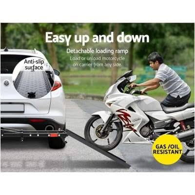 Motorcycle Carrier 2 Arms Rack Ramp Hitch Towbar X283927