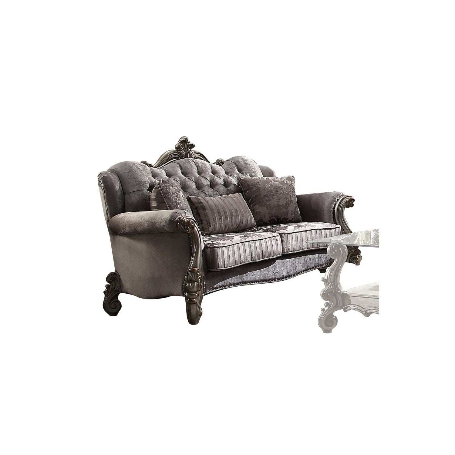 Velvet Loveseat with 3 Pillows Y26183