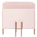 Pink Velvet Square Storage Ottoman E101