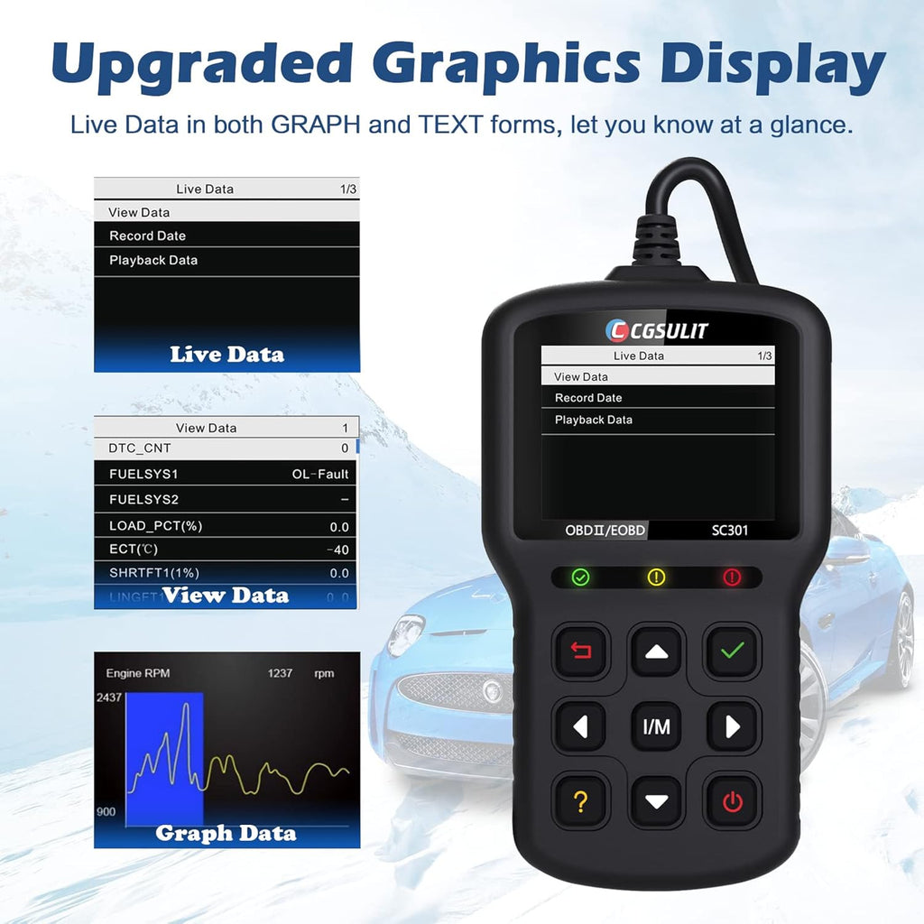 OBD2 Scanner Car Code Reader with Reset Full OBDII Functions Diagnostic Scan Tool Black Pack of 2 G420