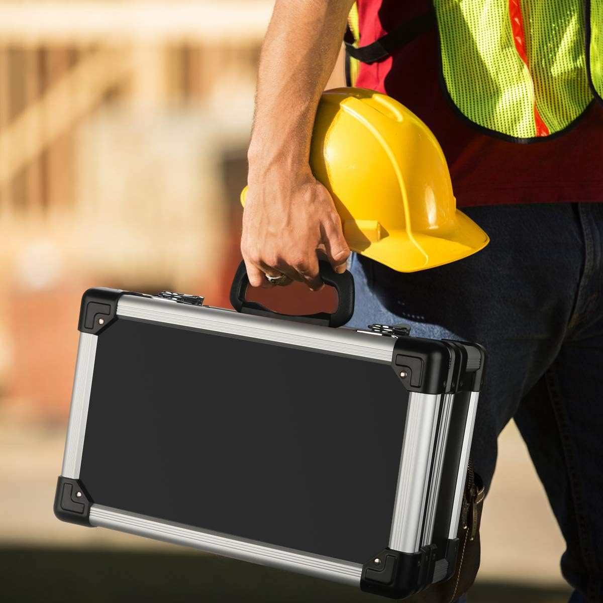 Black Aluminum Hard Case Toolbox Briefcase S936