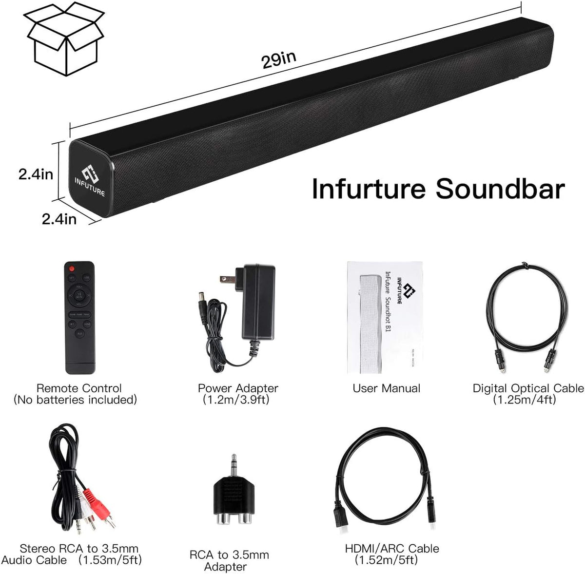 29-Inch TV Sound Bar with Subwoofer, Bluetooth 5.0 Speakers R779