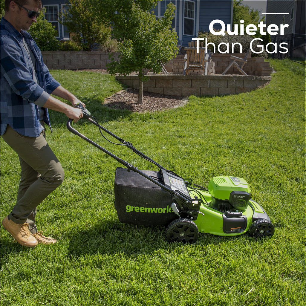48V 20" Battery-Powered Lawn Mower with Two 4.0Ah Batteries & Charger A166