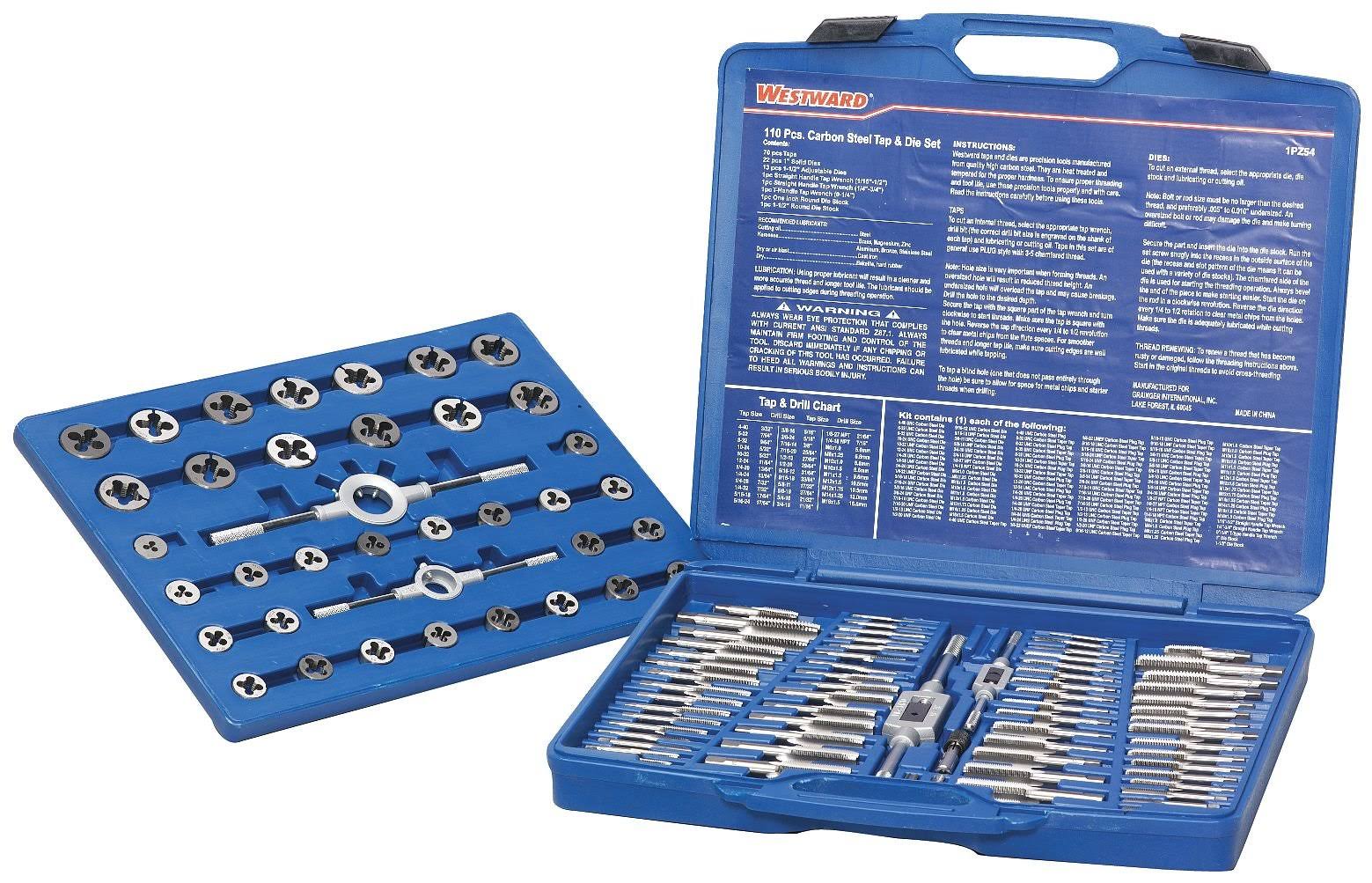110 PC High Carbon Steel Tap/Die Set M1358