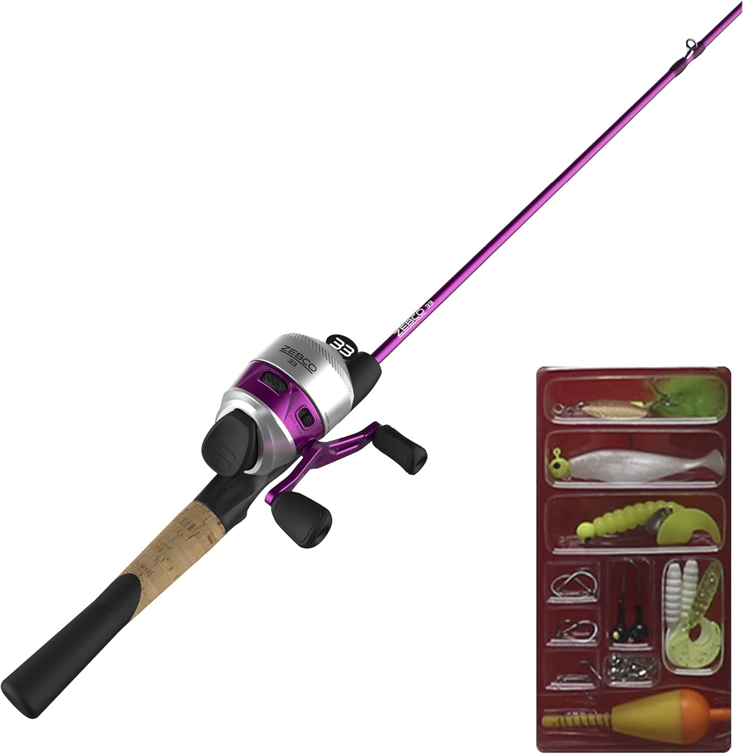 2-Piece Fiberglass Spincast Reel and Fishing Rod Combo, 5.5-Foot, Pack of 2 A294053