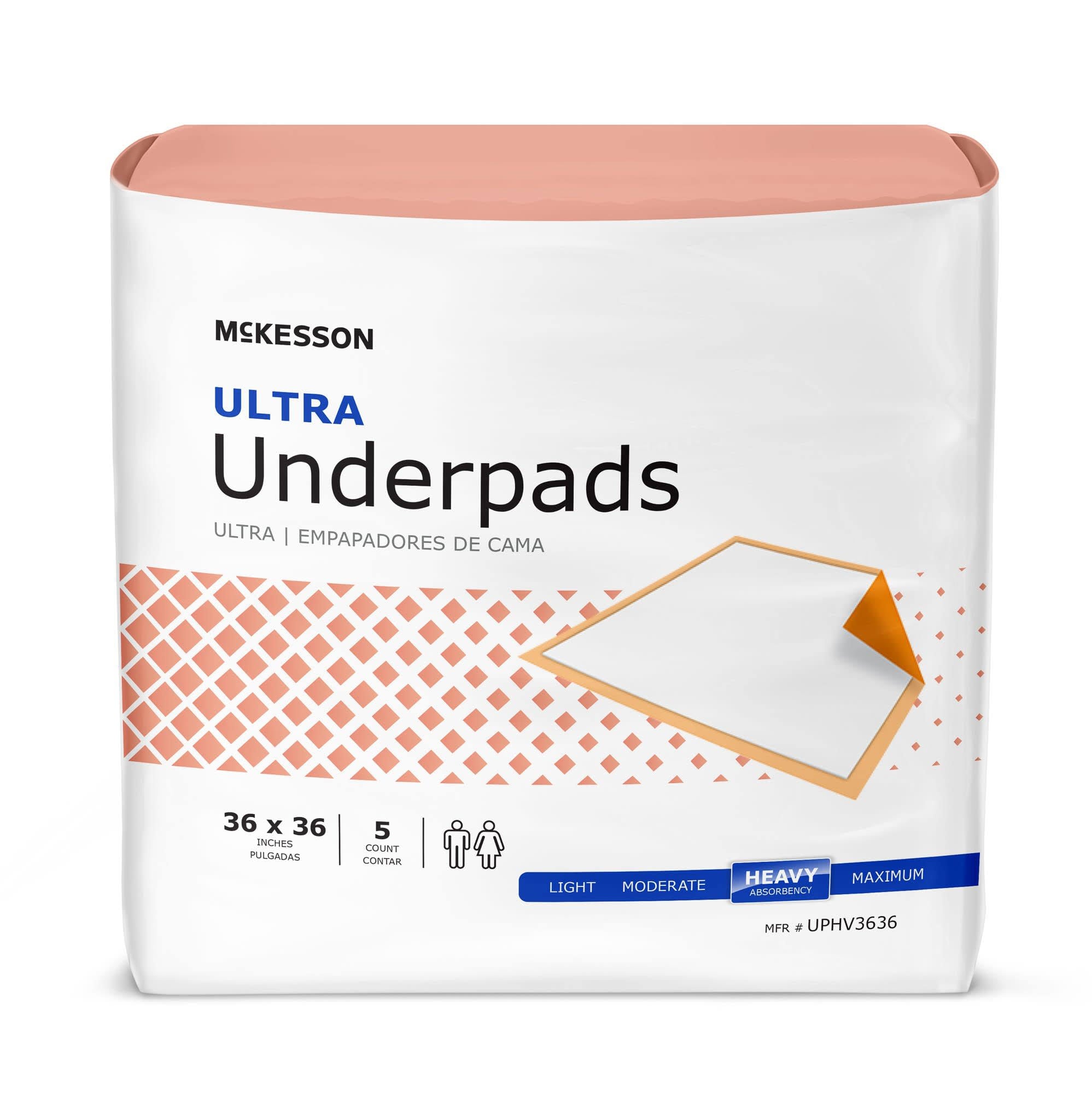 Disposable Underpad 36 x 36 inch Heavy Absorbency, Case of 50 I88519