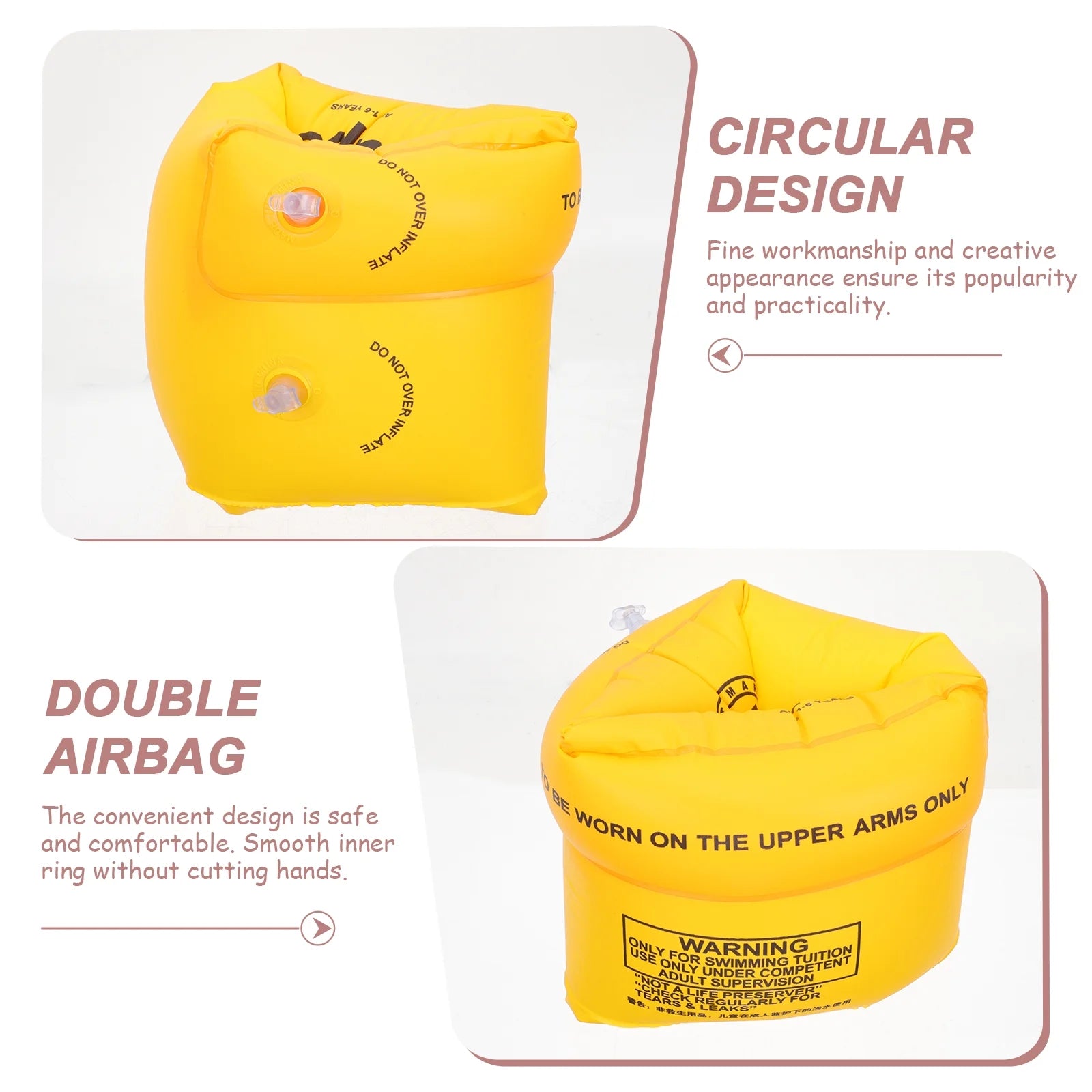 2 Pcs Inflatable Swimming Armband for Kids V926