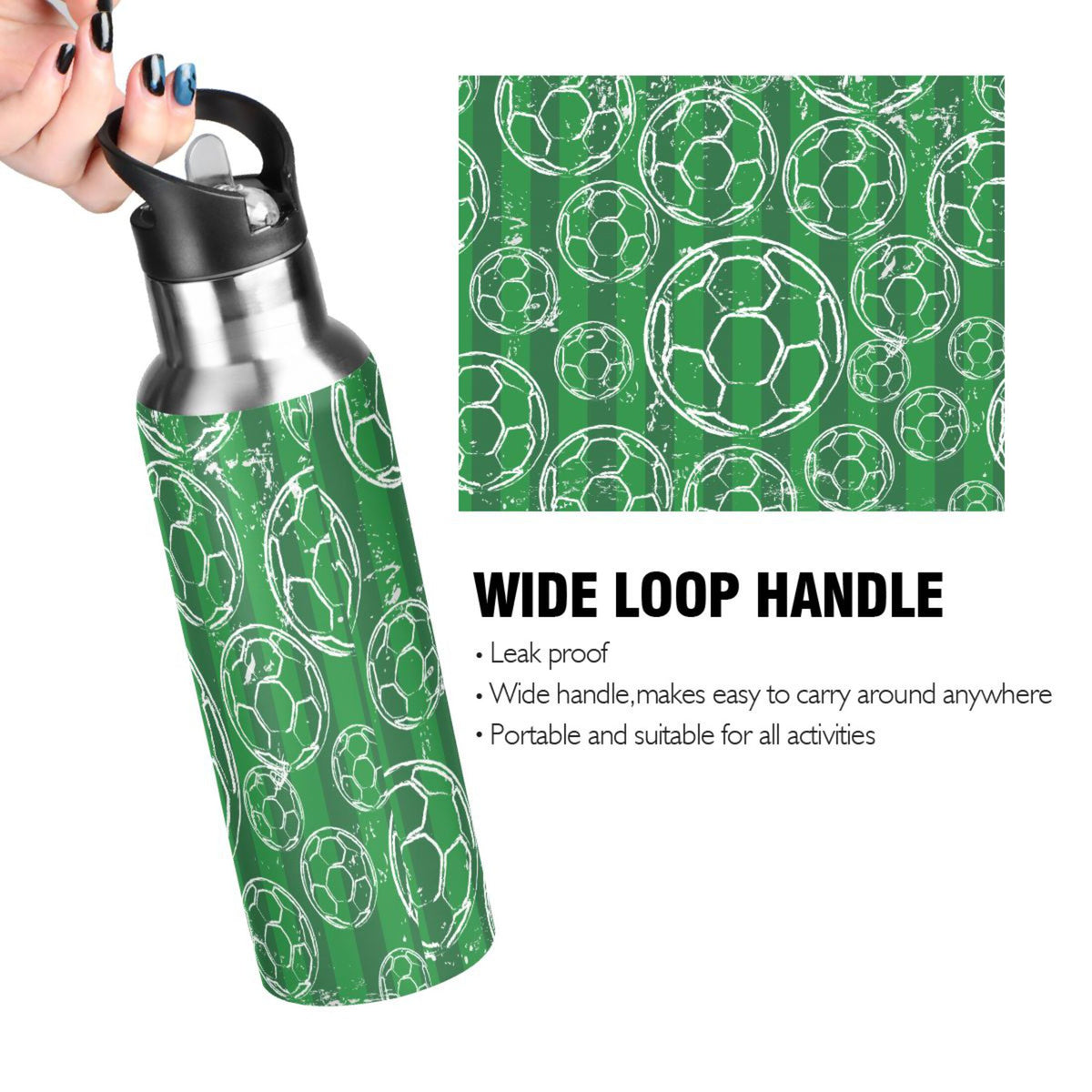 Stainless Steel Insulated Water Bottle with Straw Lid U80601