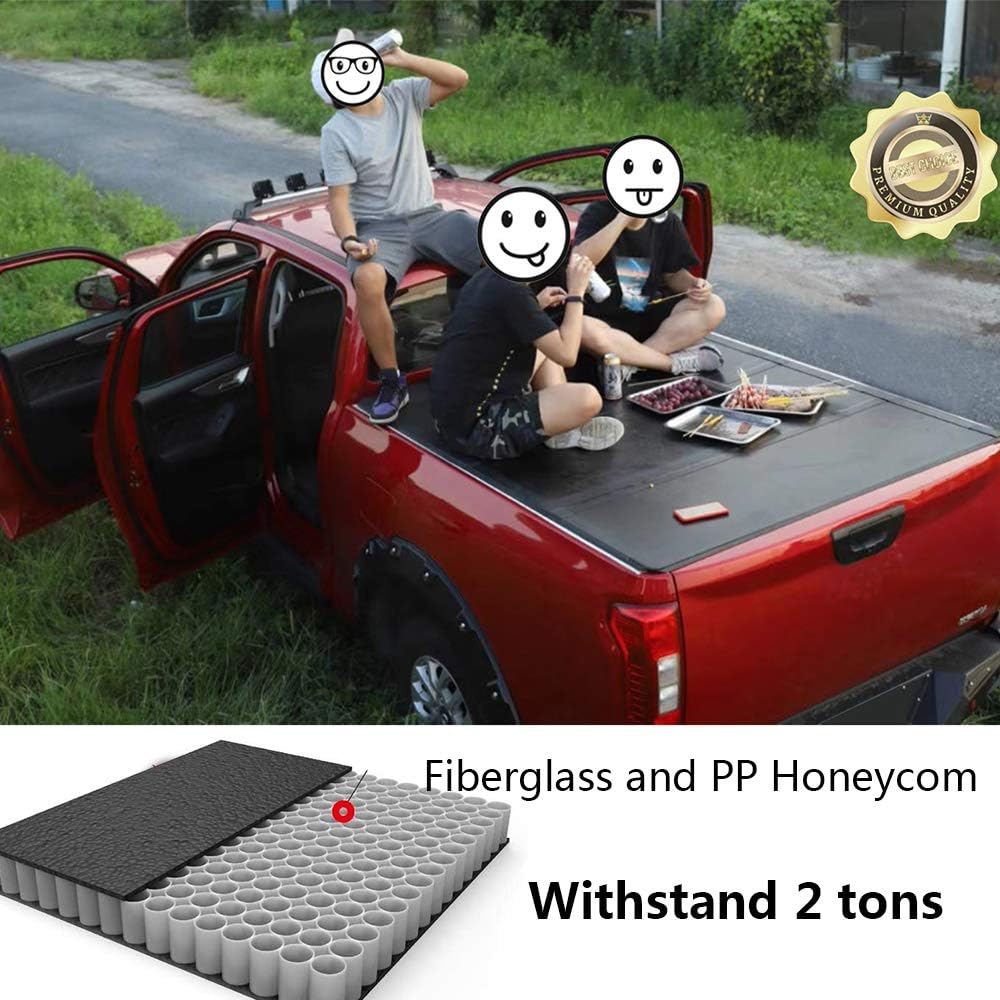 5'5" Hard Fiberglass Quad Fold Truck Bed Tonneau Cover M774