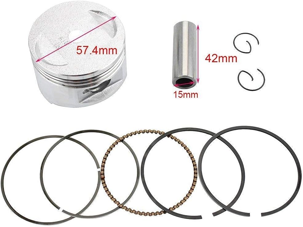57.4mm Bore 150cc GY6 Engine Rebuild Kit Cylinder Head Pack of 2 D786