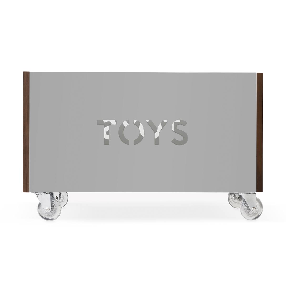 Walnut / Red Toy Box Chest on Casters Y5007