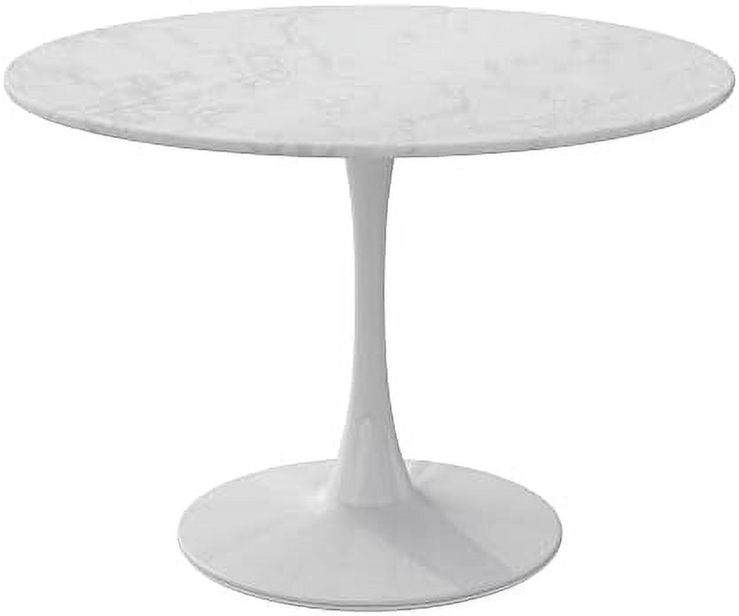Round Dining Table with Marble Table Top Metal Base Pedestal Table U4416