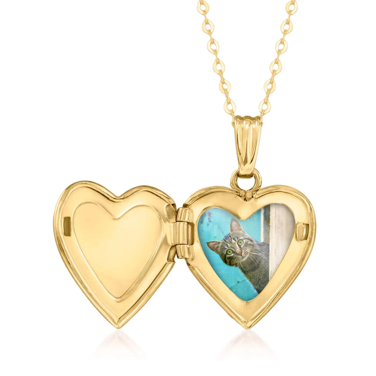 Diamond-Accented Heart Locket Necklace in 10kt Yellow Gold Z92941