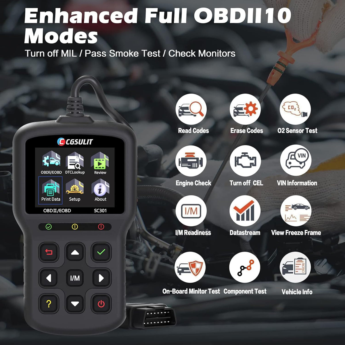 OBD2 Scanner Car Code Reader with Reset Full OBDII Functions Diagnostic Scan Tool Black Pack of 2 G420