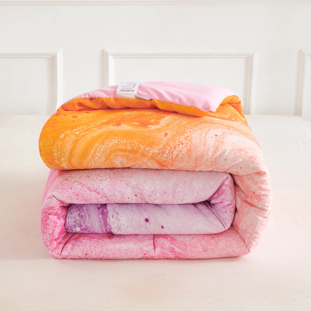 Gradient Abstract Marble Reversible Full/Queen Comforter Set, 3 Pieces Q79671