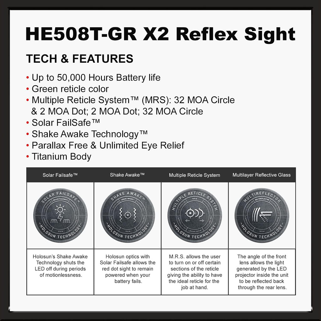 Green Circle Dot Solar Titanium Reflex Sight K24357