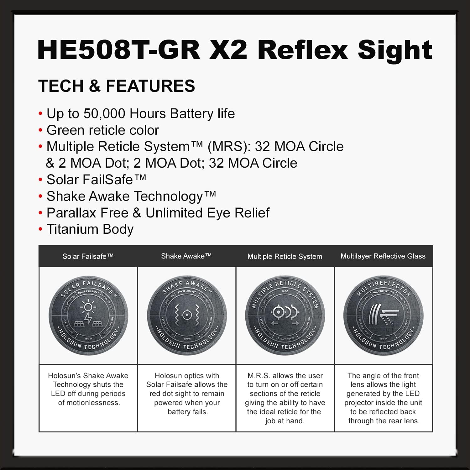 Green Circle Dot Solar Titanium Reflex Sight K24357