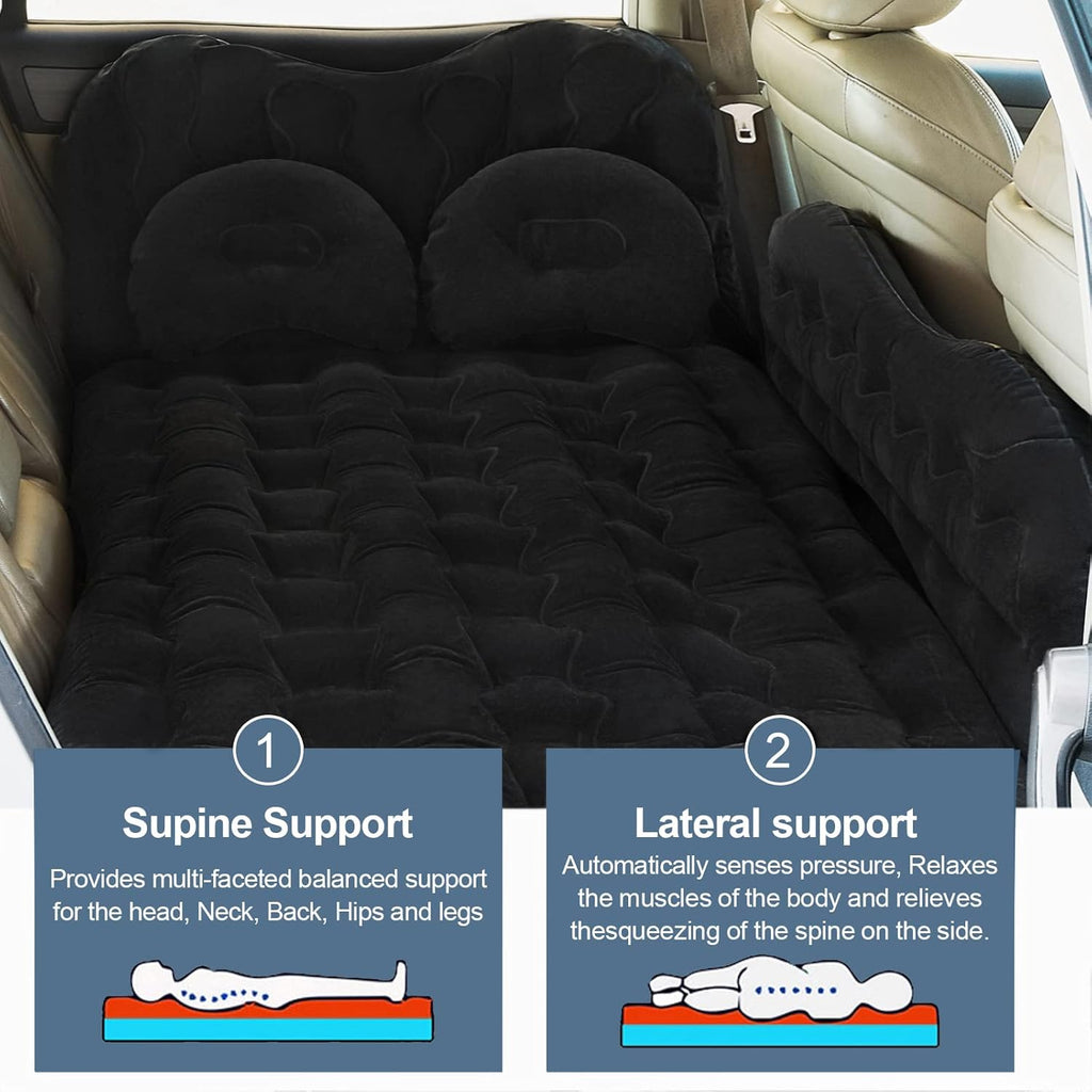 Black Inflatable Car Air Mattress for SUV Truck Camping Travel I144