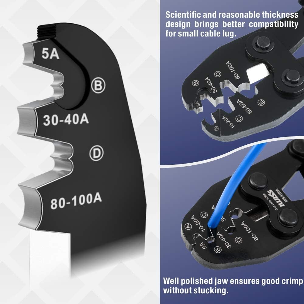 Battery Cable Lug Crimping Tool for Open Barrel Lug, AWG 16-4 U717729