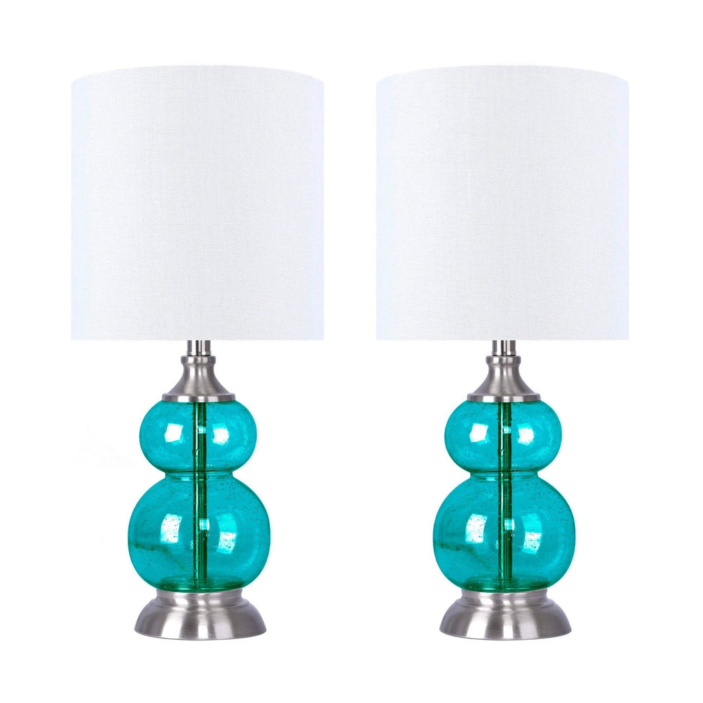 Clear Seeded Glass Accent Lamp Set of 2 H587