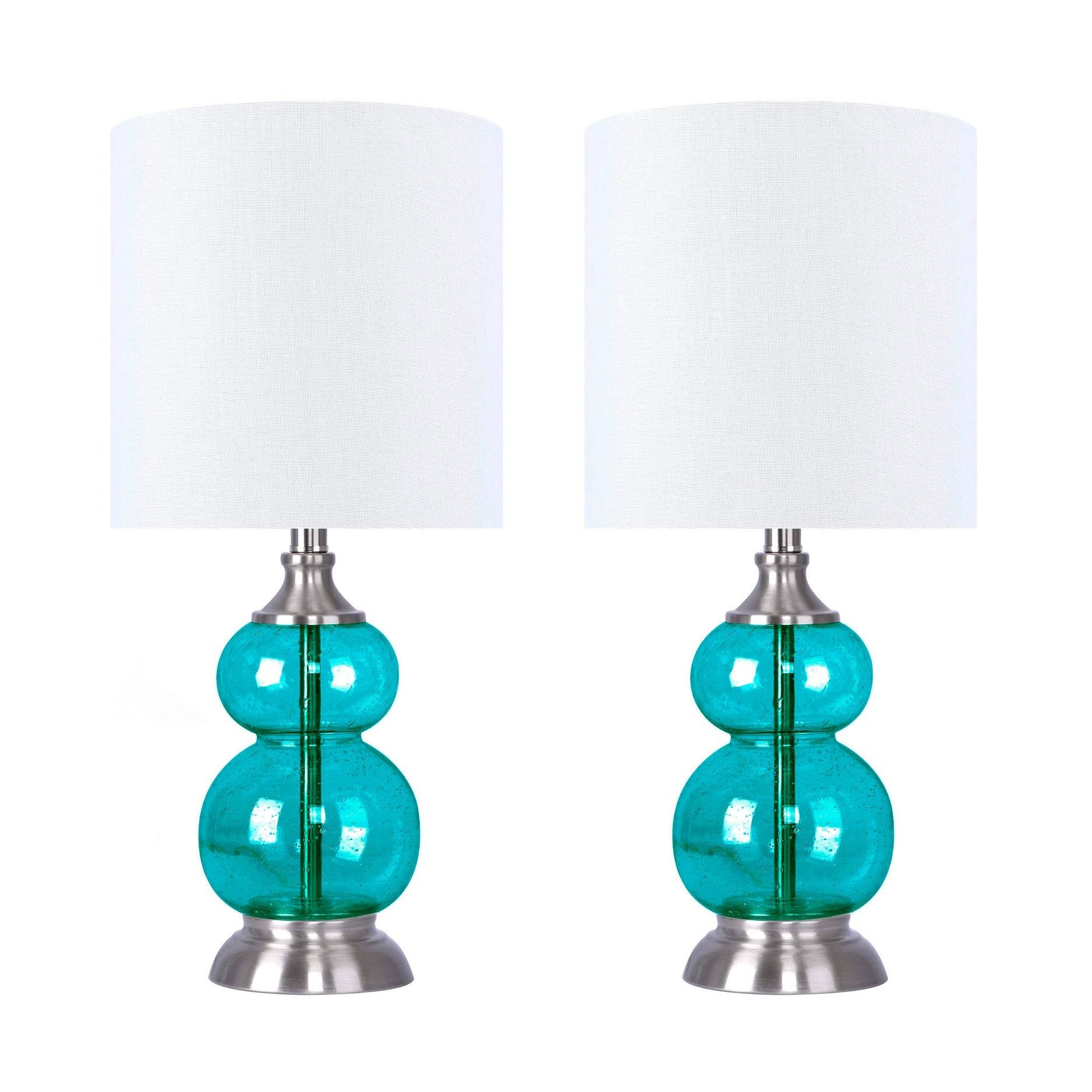 Clear Seeded Glass Accent Lamp Set of 2 H587