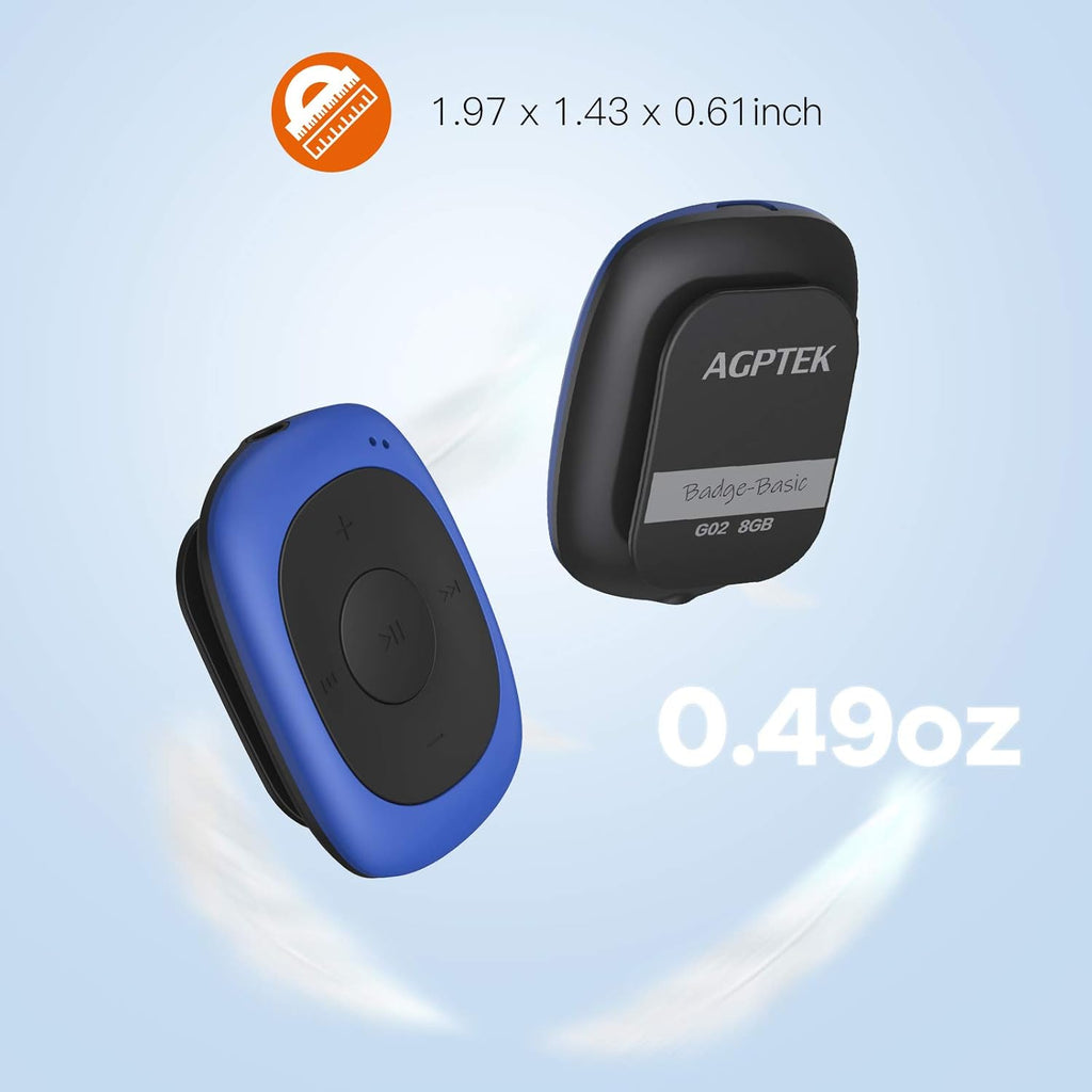 Blue 8GB Clip MP3 Player with FM Radio F528167