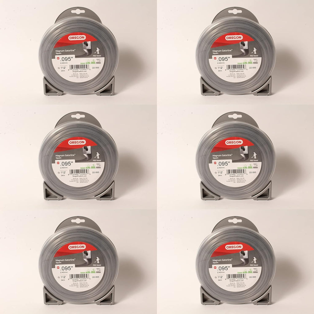 6PK .095" x 113' Square Trimmer Line Spool Pack of 2 J1628